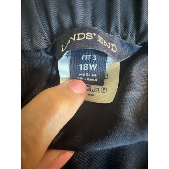 Lands' End Navy Khakis women’s 18W Fit 3 pants 38 * 30 Elastic Waist Back Pocket - Picture 6 of 9